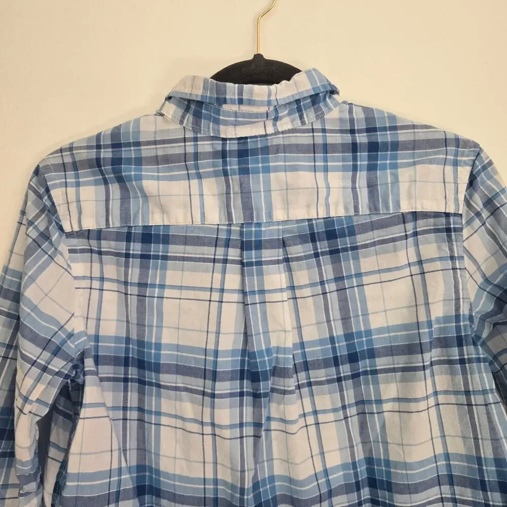 Ralph Lauren Boy Teen Tween Button Down Shirt Plaid Cotton School Basics Large